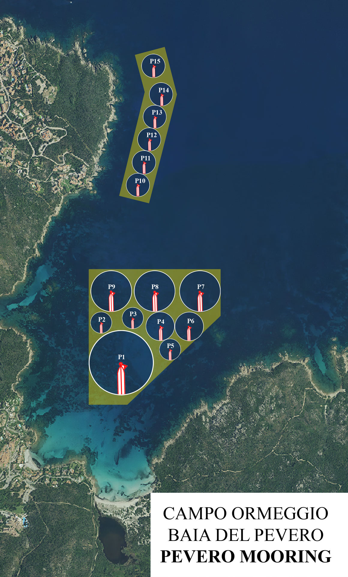 Mappa campo boe golfo del pevero